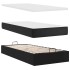 Cama otomana colchón cuero sintético negro 90x200