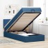 Cama otomana con colchón y luces LED azul 90x200 cm