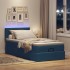 Cama otomana con colchón y luces LED azul 90x200 cm