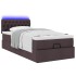 Cama otomana con colchón marrón oscuro 100x200 cm