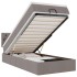 Cama otomana con colchón y luces LED tela gris taupé 90x200