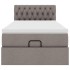 Cama otomana con colchón y luces LED tela gris taupé 90x200