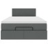 Cama otomana con colchón y LED tela gris oscuro 120x200