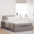 Estructura de cama otomana colchón tela gris pardo