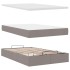 Estructura de cama otomana colchón tela gris pardo