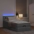 Estructura de cama otomana con colchón tela gris claro