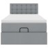 Estructura de cama otomana con colchón tela gris claro