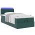 Estructura de cama otomana con colchón terciopelo verde