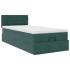 Estructura de cama otomana con colchón terciopelo verde