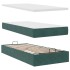 Estructura de cama otomana con colchón terciopelo verde