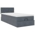 Estructura cama otomana colchón terciopelo gris