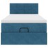 Estructura de cama otomana colchón terciopelo azul