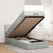 Estructura cama otomana colchón terciopelo gris claro 90x200cm