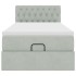 Estructura cama otomana colchón terciopelo gris claro