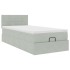 Estructura cama otomana colchón terciopelo gris claro