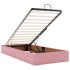 Cama otomana con colchón y LED terciopelo rosa 80x200