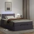 Estructura cama otomana colchón cuero sintético gris