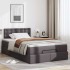Estructura cama otomana colchón cuero sintético gris