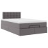 Estructura cama otomana colchón cuero sintético gris