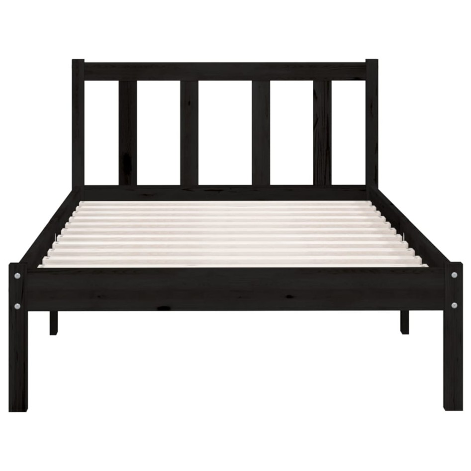 Estructura de cama madera maciza de pino negro 75x190