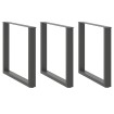 Patas mesa centro forma U 3 uds antracita 90x(72-73) cm acero