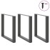 Patas mesa centro forma U 3 uds antracita 90x(72-73) cm