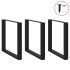 Patas para mesa centro forma U 3 uds acero negro 80x(72-73)
