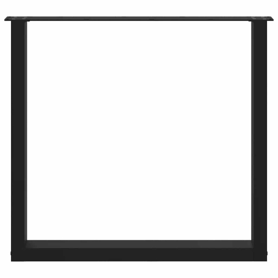 Patas para mesa centro forma U 3 uds acero negro 80x(72-73)