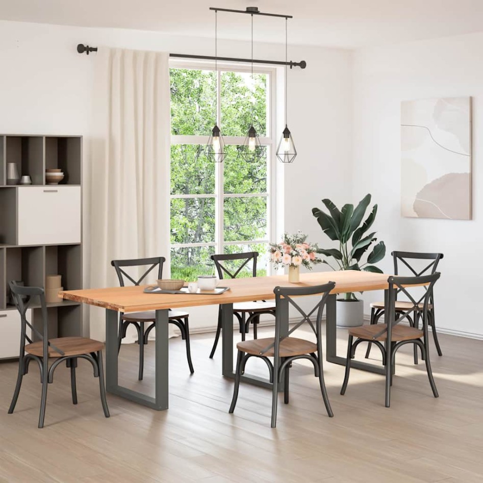 Patas mesa centro forma U 3 uds antracita 80x(72-73) cm