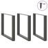 Patas mesa centro forma U 3 uds antracita 80x(72-73) cm