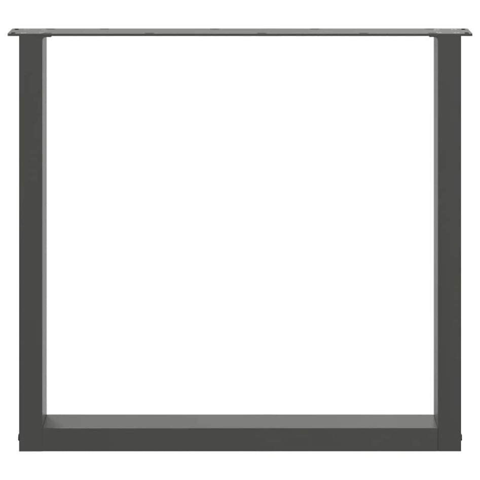 Patas mesa centro forma U 3 uds antracita 80x(72-73) cm