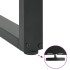 Patas mesa centro forma U 3 uds antracita 80x(72-73) cm