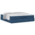 Estructura de cama otomana con colchón tela azul 160x200