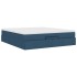 Estructura de cama otomana con colchón tela azul 160x200