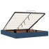 Estructura de cama otomana con colchón tela azul 160x200