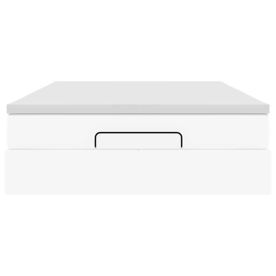 Estructura cama otomana colchón cuero sintético