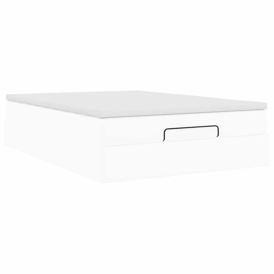 Estructura cama otomana colchón cuero sintético