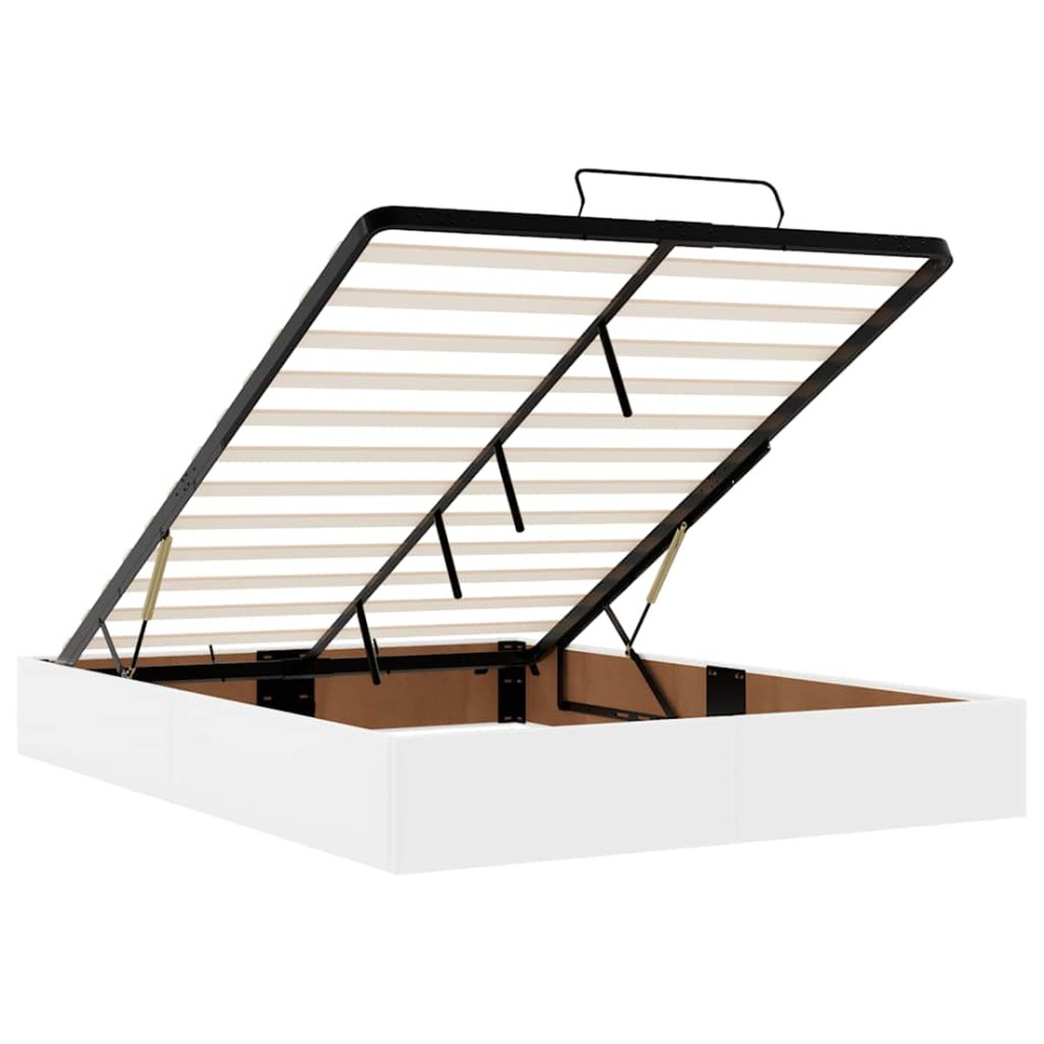 Estructura cama otomana colchón cuero sintético