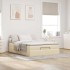 Estructura de cama otomana con colchón tela crema