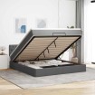 Estructura cama otomana colchón tela gris oscuro 160x200 cm