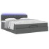 Estructura cama otomana colchón tela gris oscuro 160x200
