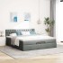 Estructura cama otomana colchón tela gris oscuro 160x200
