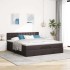 Estructura cama otomana colchón tela marrón oscuro 160x200