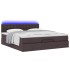 Estructura cama otomana colchón tela marrón oscuro 160x200