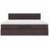 Estructura cama otomana colchón tela marrón oscuro 160x200