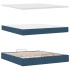 Estructura de cama otomana con colchón tela azul 160x200