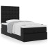 Cama otomana colchón cuero sintético negra
