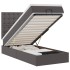 Cama otomana colchón cuero sintético gris 90x200