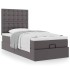 Cama otomana colchón cuero sintético gris 90x200