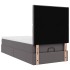 Cama otomana colchón cuero sintético gris 90x200